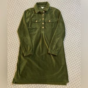 Girls I’ve green corduroy shirt dress